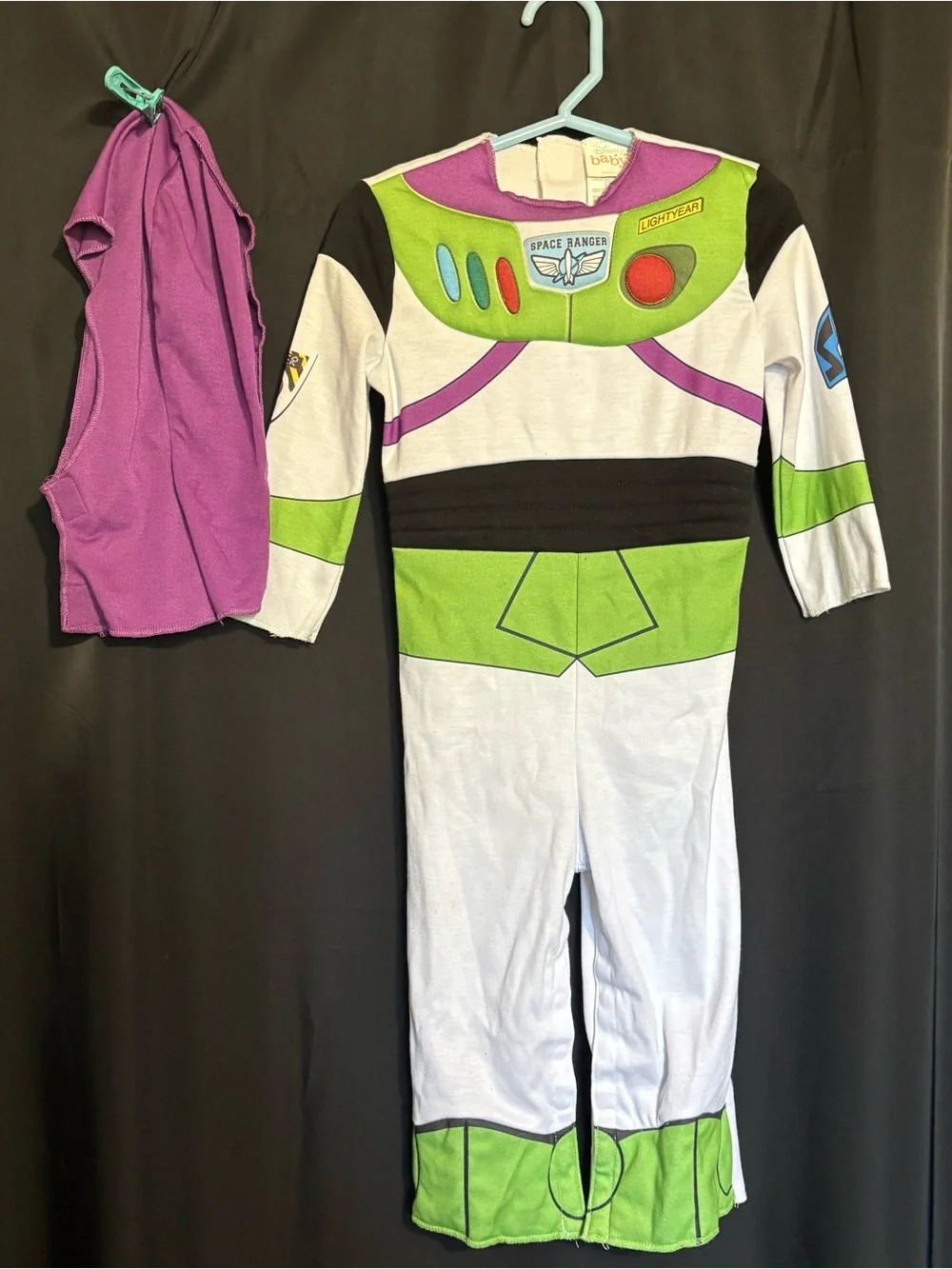 Disney Baby 2T Toy Story Buzz Lightyear-Inspired Outfit -White, Green & Purple